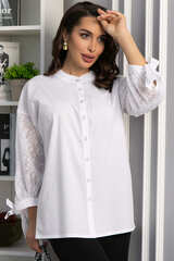 Блуза с завязками Ажур (белая) Б14386-10М LT Collection