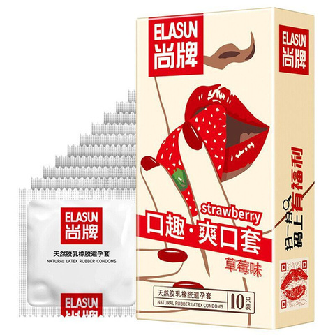 Презервативы ELASUN «STRAWBERRY» (оральные со ароматом клубники) 10 шт