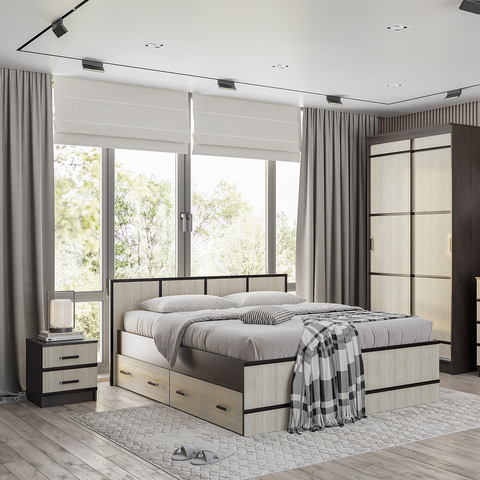 кровать САКУРА 1,6 м (венге/лоредо)