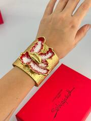 53248 - Браслет манжета ГУБЫ (LIPS) широкий в стиле Schiaparelli