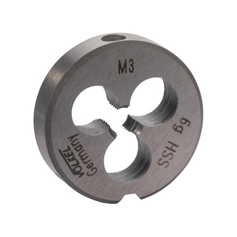 Плашка М 3,0х0,5 DINEN22568 HSS 6g 20х5мм Volkel 27426