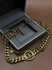 Колье многослойное с подвесками style by DIOR в винтажном стиле