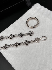 Колье-цепочка с подвесками крестами в стилистике CHROME HEARTS