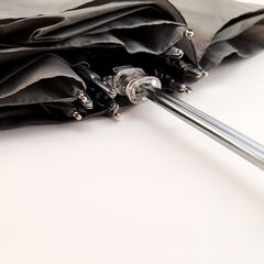 Плоский легкий мини зонтик ArtRain серый графит с черной ручкой