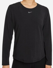 Женская теннисная футболка - Nike Dri-Fit One Luxe LS Top W - black/reflective silver