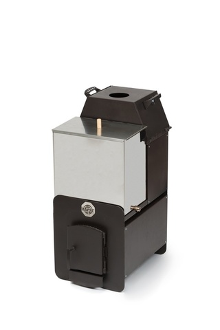 Банная печь «Пересвет» 18 ЛАЙТ ЗК (цельно-гнутая топка, толщиной 4 мм) с баком нерж. На 55 л.