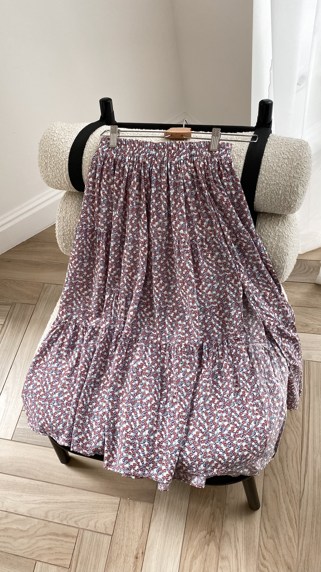 Ватная юбка в мелкий цветочек с карманами в наличии