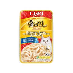 INABA Ciao консервы для кошек куриное филе со вкусом морского гребешка 60 гр