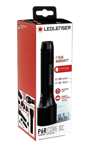 Фонарь ручной Led Lenser P6R Core QC, чёрный, светодиодный,x1 (502517)