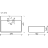 Ceramica Nova CN6046 Умывальник чаша накладная прямоугольная Element 590*450*160мм