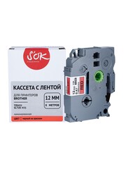 Кассета с лентой S'OK by Sakura Printing TZE431 для Brother, черный на красном, 12мм, 8м, наклейка