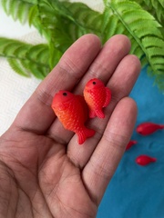 Рыба, фигурки декоративные, кукольные миниатюры, 4 поменьше 2,3*1,2*1,2 см и 4 побольше 3,4*1,5*1,8 см, набор 8 шт микс