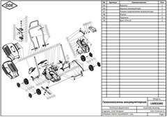 Газонокосилка аккумуляторная DDE BlueTech LMB 3340 (ширина 33 см, высота 25 - 70 мм, сборник, без ЗУ и АКБ)