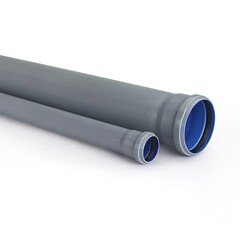 Труба РосТурПласт (BAIKAL eco), DN 50, длина 1000, толщина стенки 1,5, для внутренней канализации, PP-EPP, серая