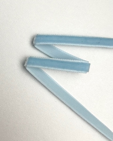 Тесьма бархатная, цвет: голубой, 5 мм