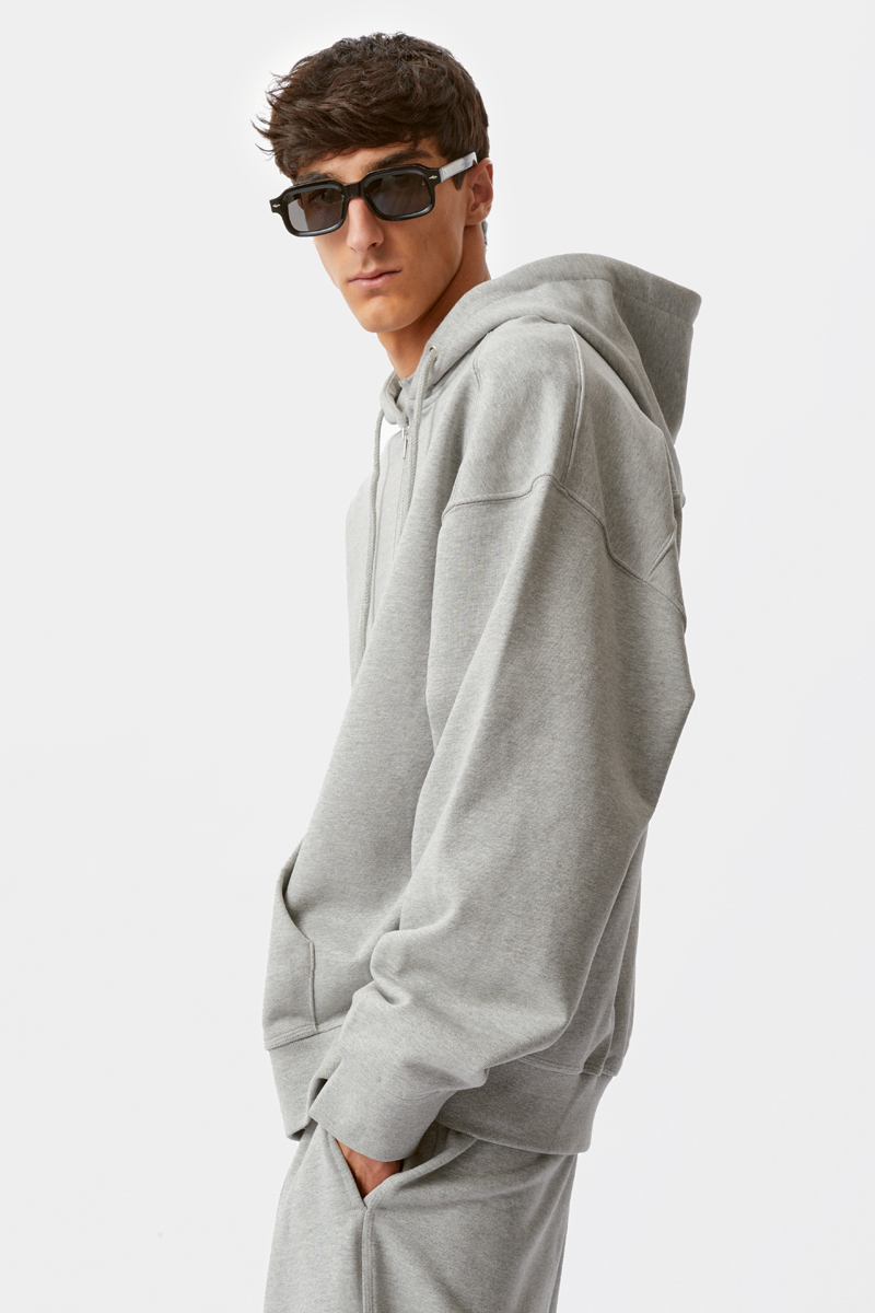 Серое худи на молнии LAINE