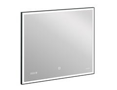 Зеркало LED 011 design 80x70 с подсветкой часы металл. рамка прямоугольное Cersanit KN-LU-LED011*80-d-Os фото