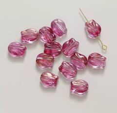 Подвеска Цветок роза, акрил, тёмно-розовый 10*8 мм, Ф037