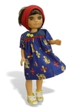 Платье с джинсовой кокеткой - На кукле. Одежда для кукол, пупсов и мягких игрушек.