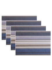 Комплект из 4-х прямоугольных кухонных термосалфеток Dutamel плейсмат салфетка сервировочная - серо-синие полосы DTM-024 45*30 см