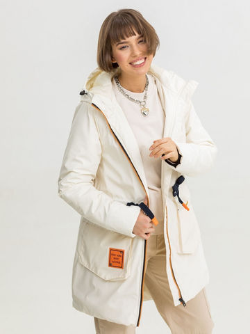 Парка оверсайз молочного цвета JAN STEEN