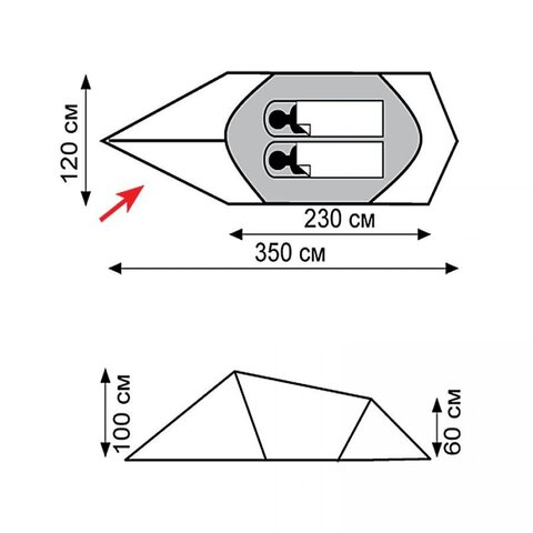 Картинка палатка туристическая Tramp TRT-20 серый - 5