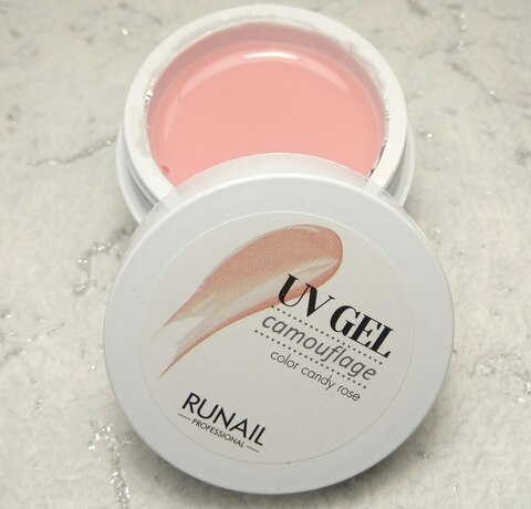 RuNail Камуфлирующий УФ-гель (цвет: Розовая карамель), 15г