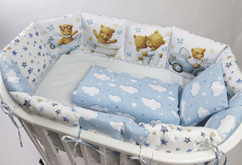 Комплект 17 предметов универсальный Приключения медвежонка цвет голубой