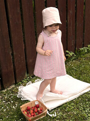 Сарафан Mjölk Клетка розовая