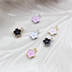 Подвеска Цветок с эмалью 11*9 мм, розовая, позолота, П1046