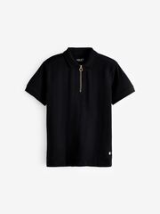 Поло на молнии для мальчика Next K87-315, Черный