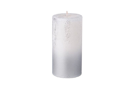Свеча столбик 5х8см Garda Decor белая с серебром