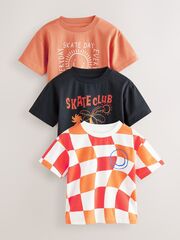 Футболка для мальчика Next E83-464, 3 шт., Черный, Оранжевый