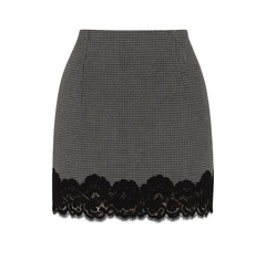 Мини юбка с кружевом в черном цвете