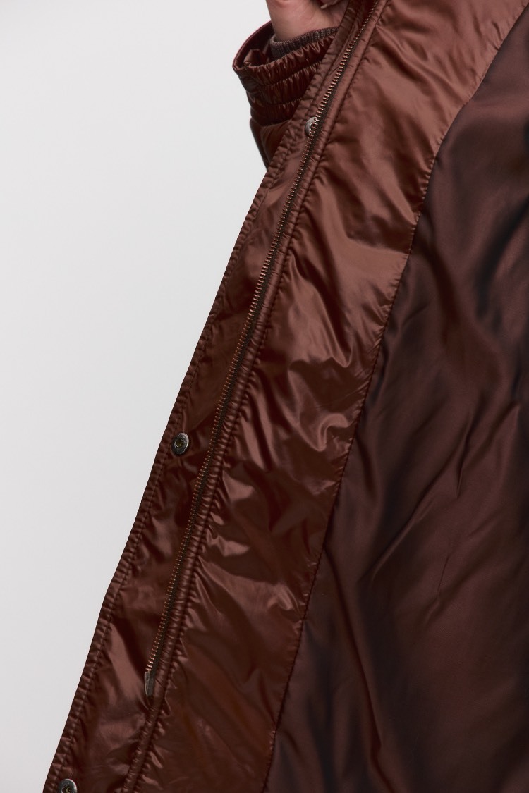 Куртка стеганая удлиненная, шоколад