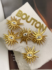 Пуговицы Скиап. в форме солнца с глазом и лучами матовое золото