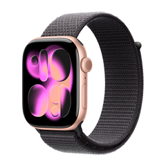 Умные часы Apple Watch Series 11 GPS, 46mm, Rose Gold Aluminium Case with Dark Gray Sport Loop