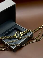 Колье многослойное с подвесками style by DIOR в винтажном стиле