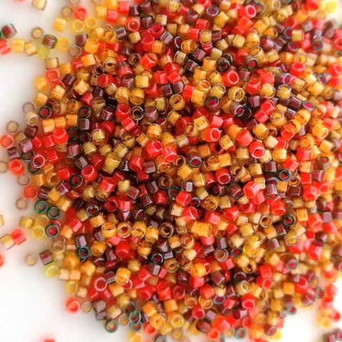 DB-2063 Бисер цилиндрический Миюки делика 11/0 Смесь цветов-3, окрашен внутри /Miyuki delica 11/0 Luminous Mix 3