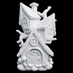 Силиконовый молд № 425 домик Скворечник 2 D ( серия домики для гномов и фей)