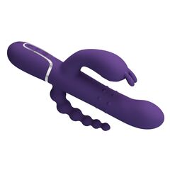 Фиолетовый вибратор для тройной стимуляции Cammy - 22,2 см. - 