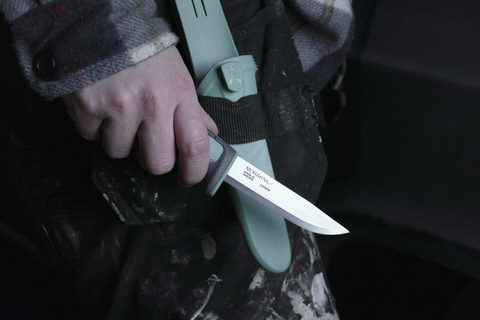 Нож перочинный Morakniv Basic 546 Limited Edition 2021, длина ножа: 206 mm, серый/зеленый (13957)