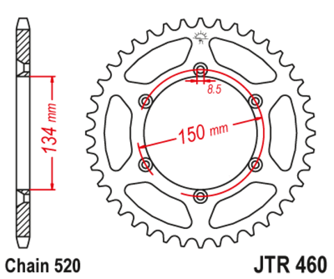16204-50 звезда задняя (ведомая) стальная , 520, AFAM (JTR460.50)
