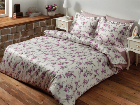 Постельное белье  FLORAL лиловый  TIVOLYO HOME Турция