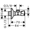 Вентиль угловой Hansgrohe 13902000