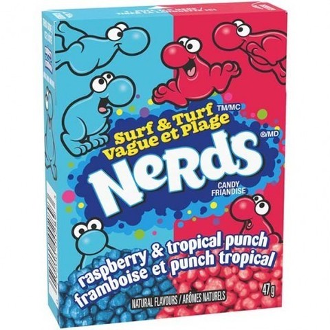 Nerds Raspberry and Tropical punch малина и тропический пунш 47 гр