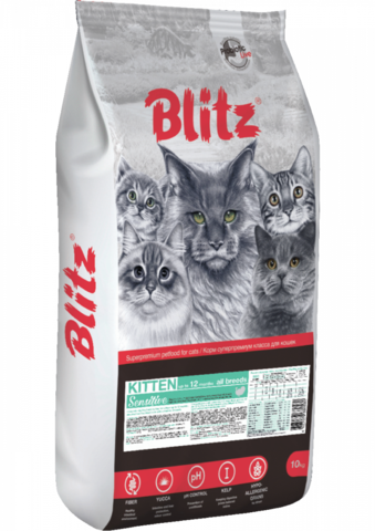 Blitz Sensitive Kitten, котята, сухой, индейка (10 кг)