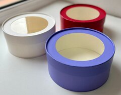 Упаковка "Шайба" Лавандовая с окном д 20 высота 7см