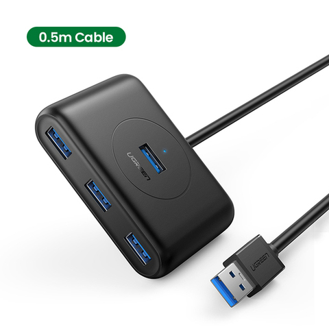 USB-хаб UGREEN USB 3.0 Hub, 0,5 м, черный CR113