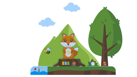 Декоративно-развивающая панель "Лисичка в лесу"